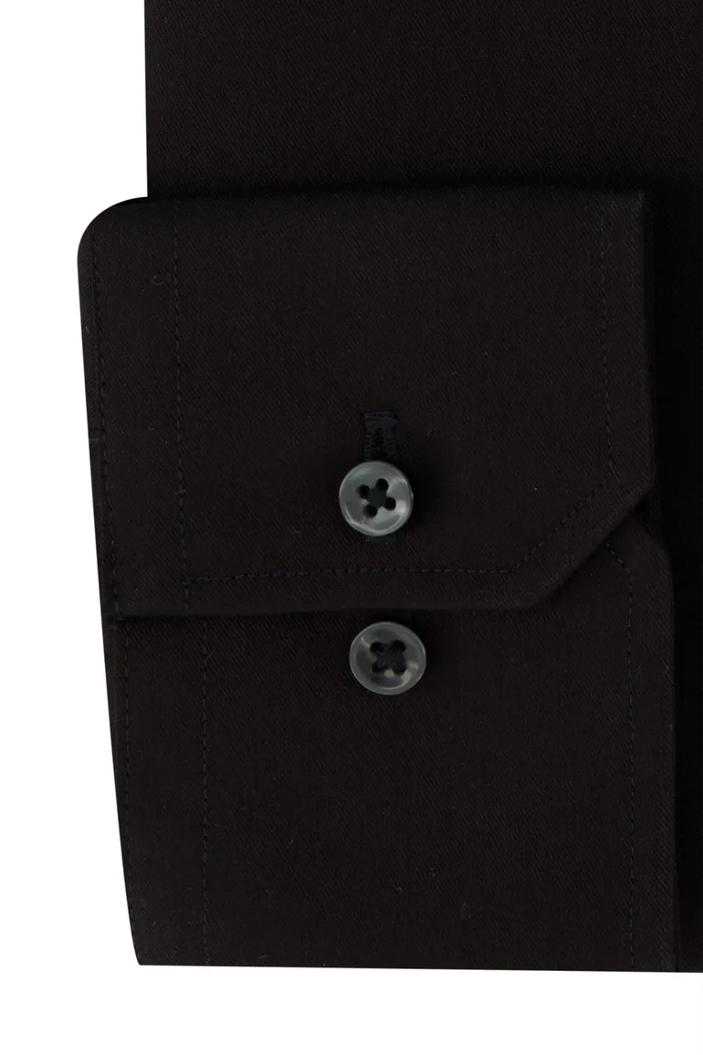 Overhemd Michaelis Slim Fit zwart effen strijkvrij