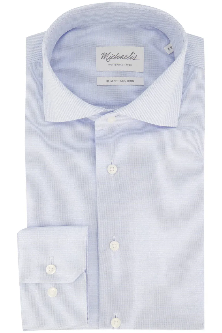 Overhemd Michaelis Slim Fit lichtblauw geprint