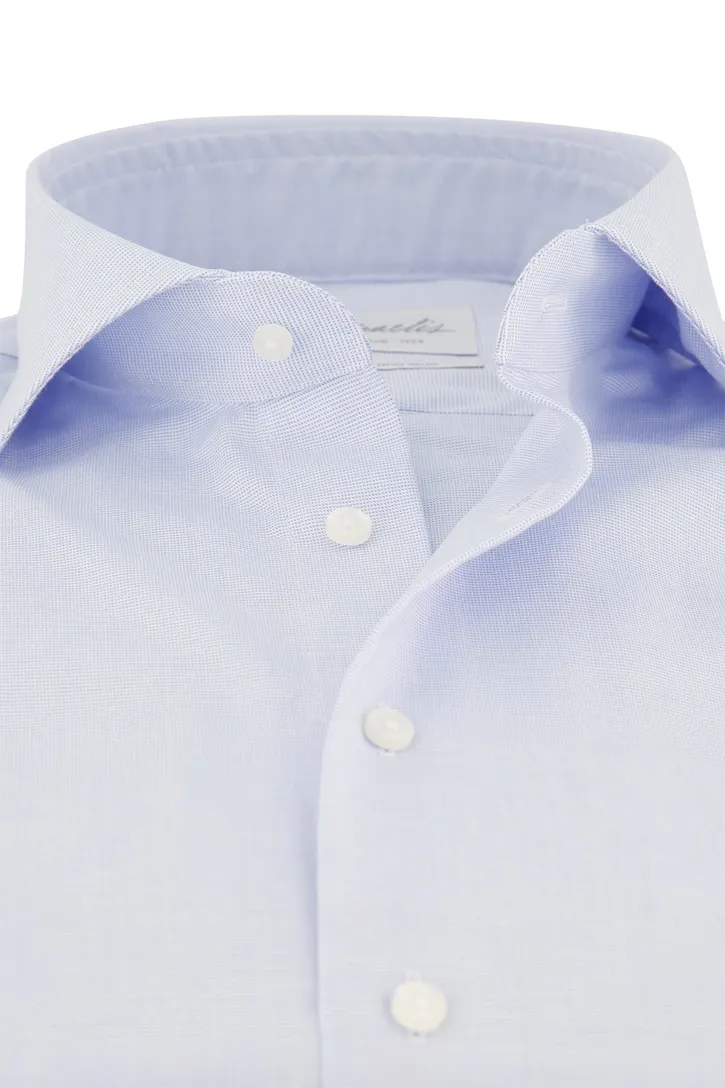 Michaelis business overhemd Slim Fit lichtblauw geprint strijkvrij