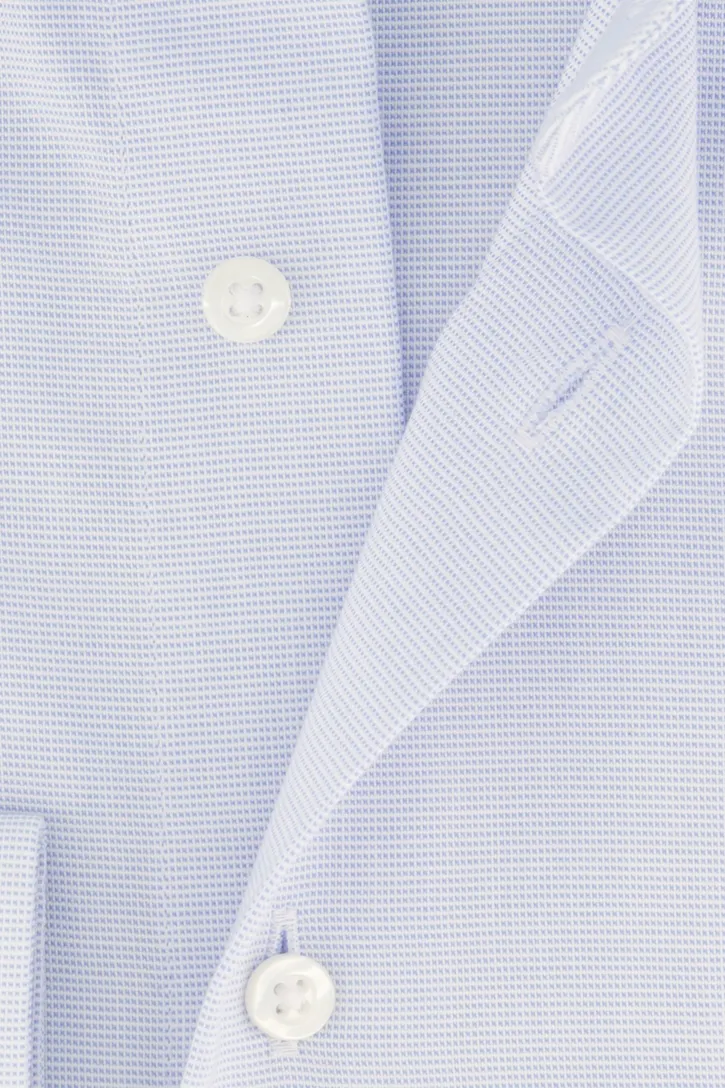 Michaelis business overhemd Slim Fit lichtblauw geprint strijkvrij