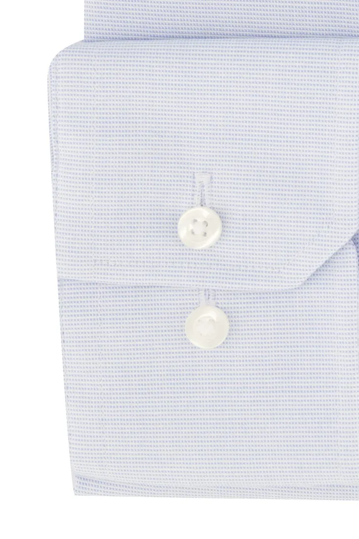 Michaelis business overhemd Slim Fit lichtblauw geprint strijkvrij