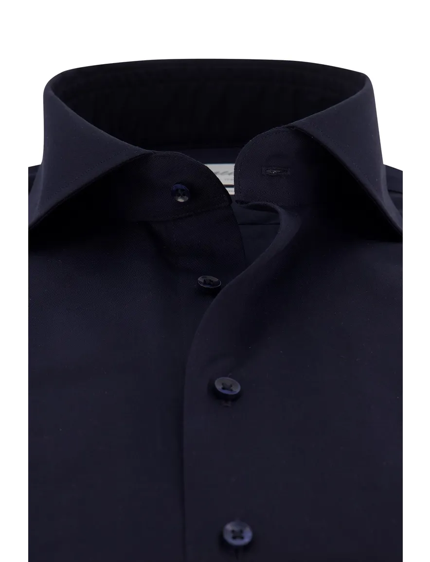 Overhemd Michaelis overhemd Slim fit donkerblauw effen