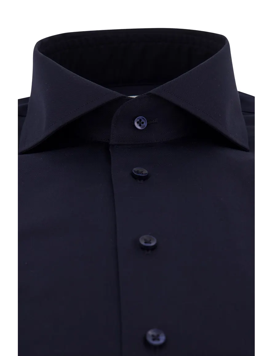 Overhemd Michaelis overhemd Slim fit donkerblauw effen