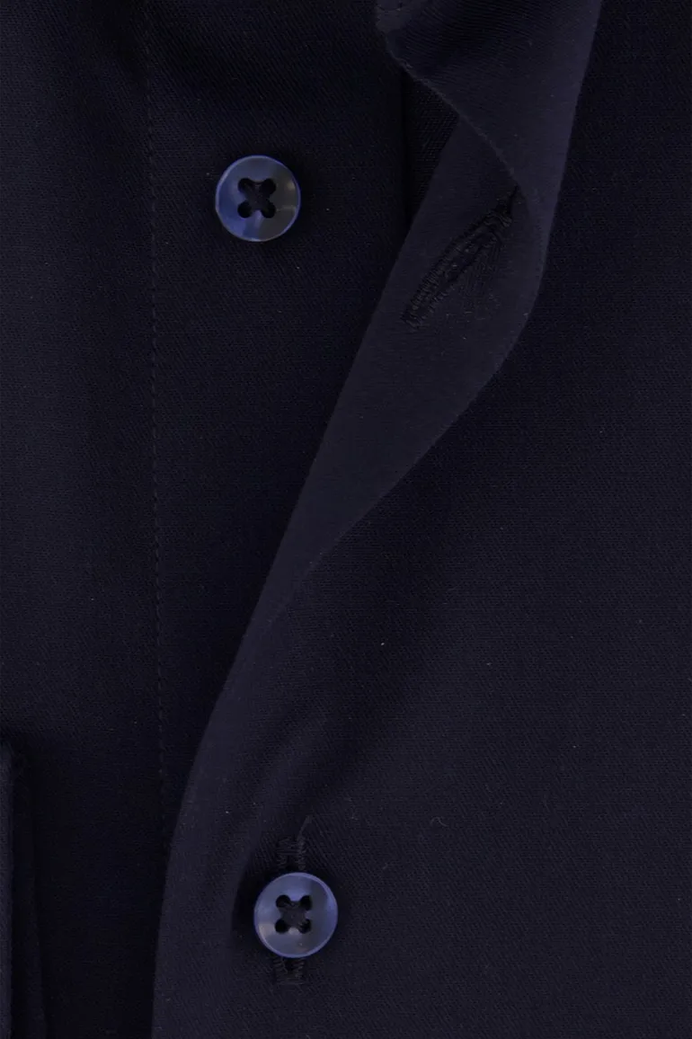 Overhemd Michaelis overhemd Slim fit donkerblauw effen