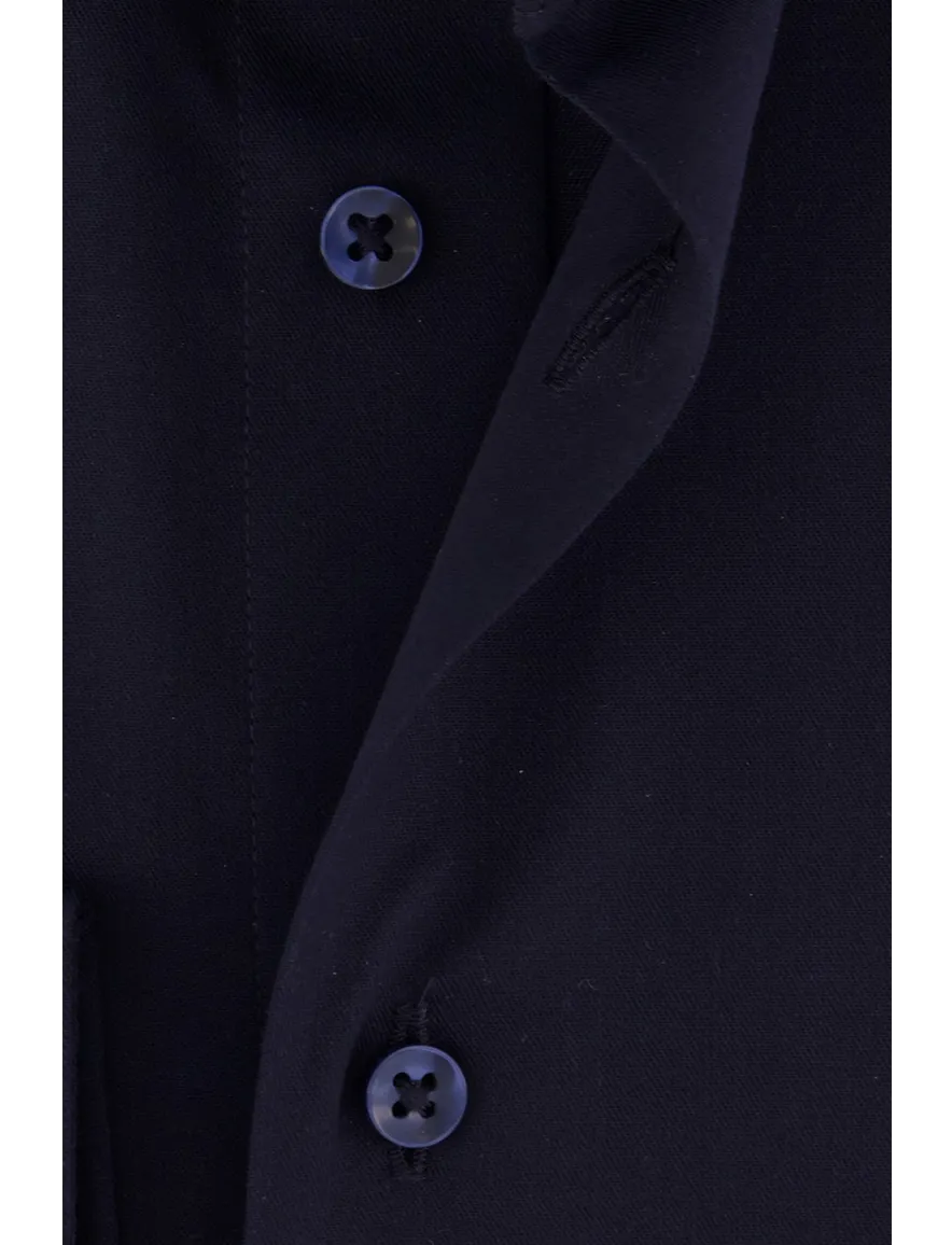 Overhemd Michaelis overhemd Slim fit donkerblauw effen