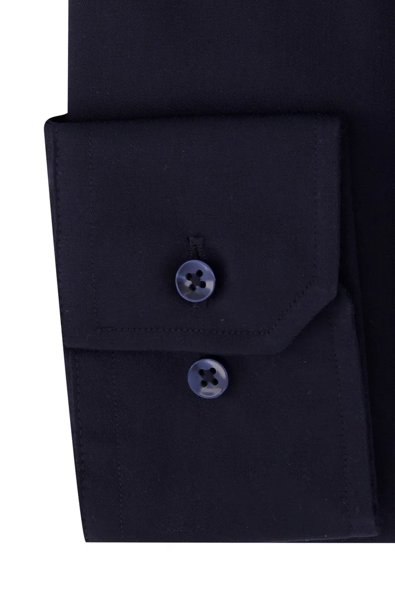 Overhemd Michaelis overhemd Slim fit donkerblauw effen