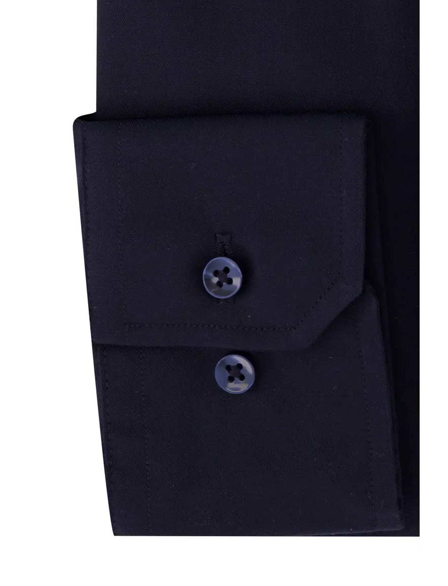 Overhemd Michaelis overhemd Slim fit donkerblauw effen