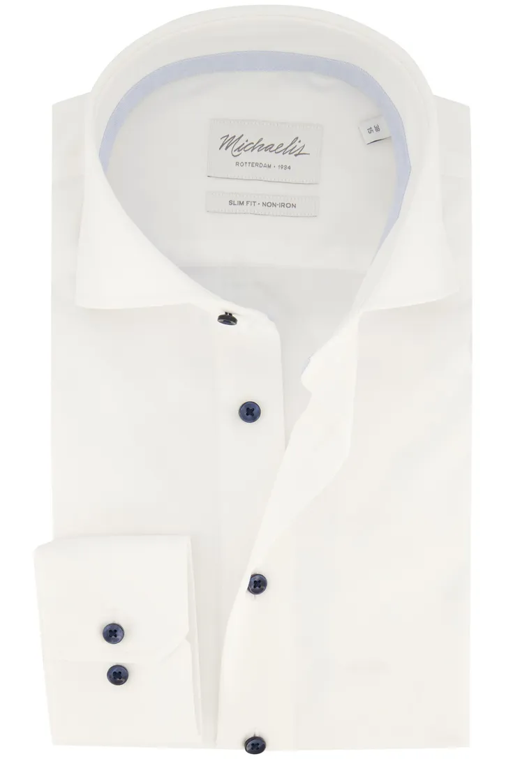 Michaelis business overhemd Slim Fit wit effen
