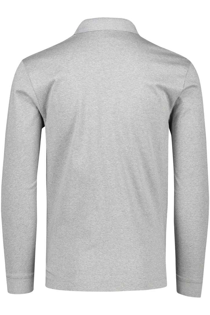Hugo Boss polo Pado grijs gemêleerd katoen normale fit 3 knoops