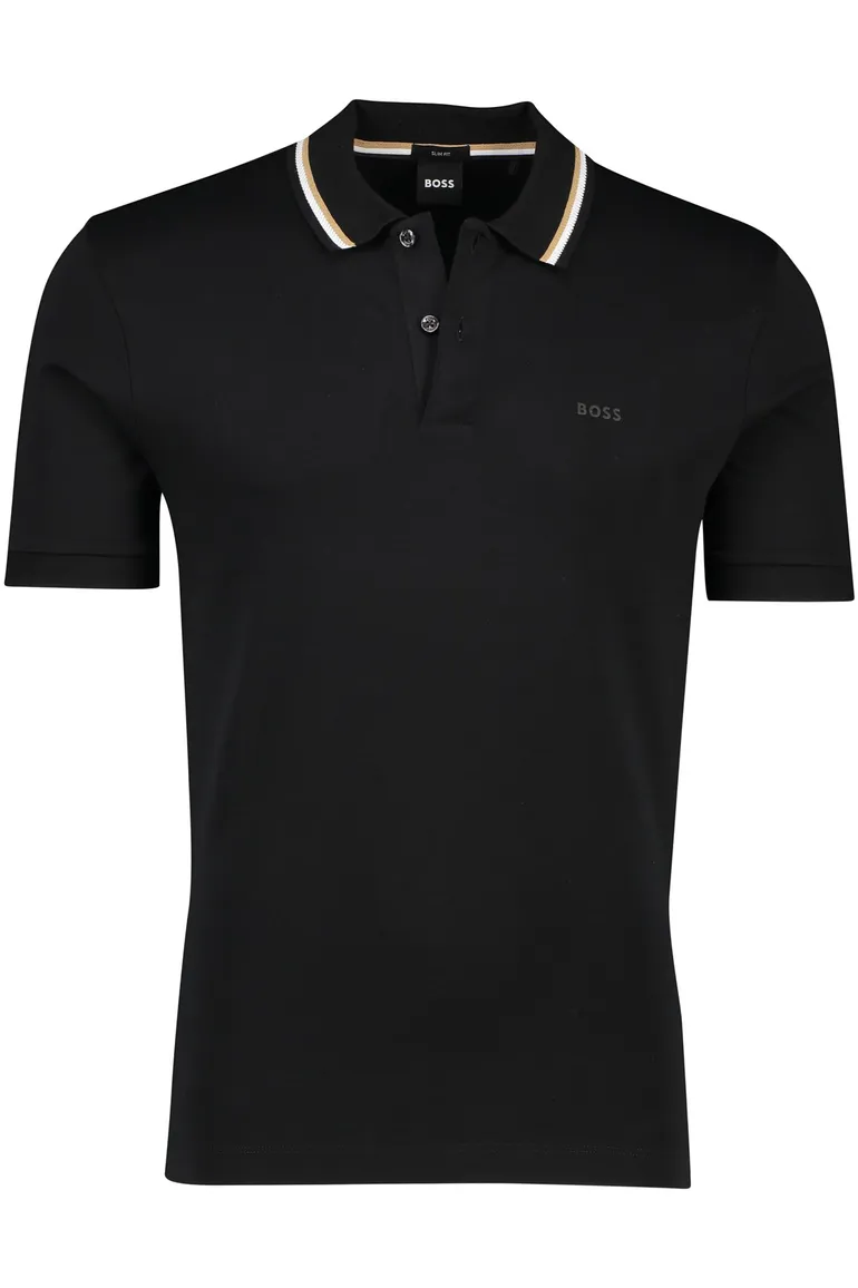 Boss Black Penrose polo effen zwart slim fit katoen