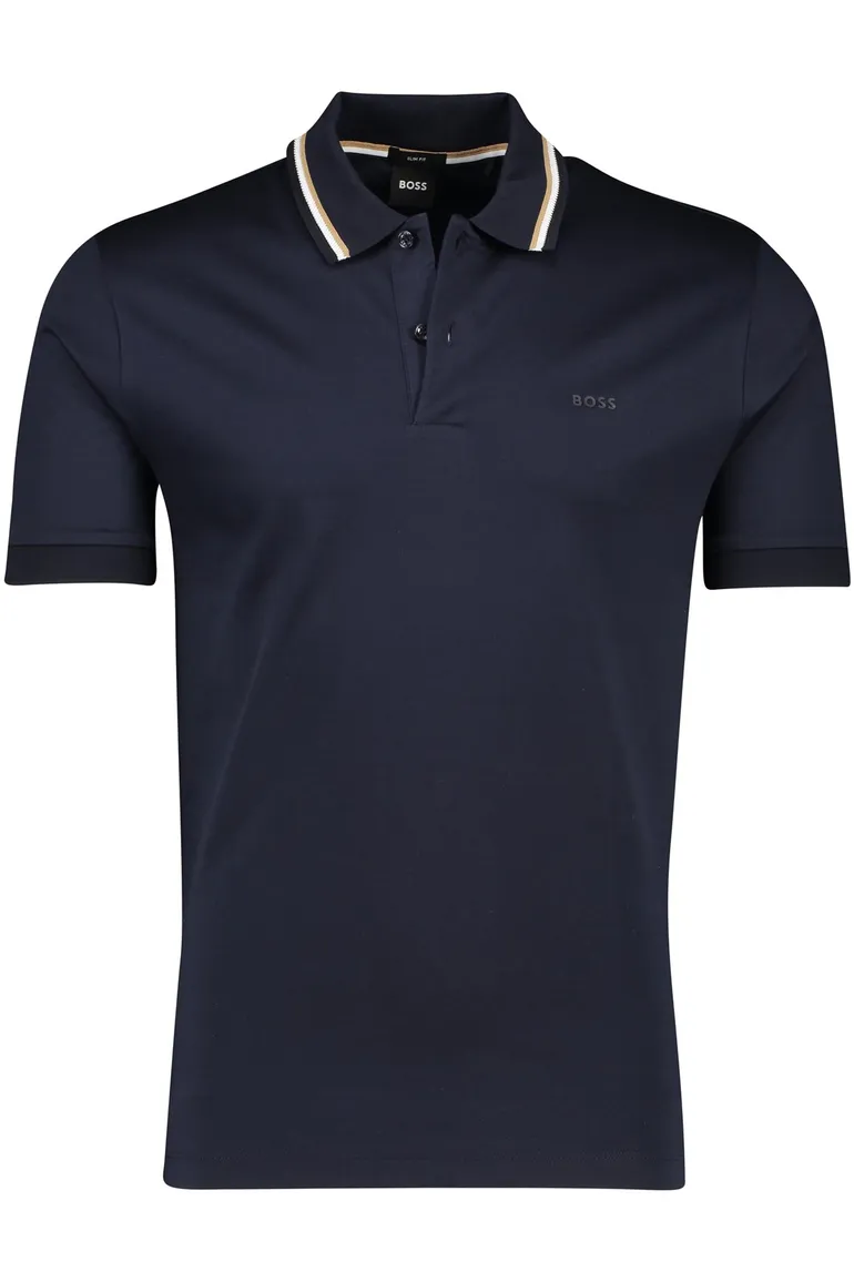 Boss Black Penrose polo effen donkerblauw slim fit