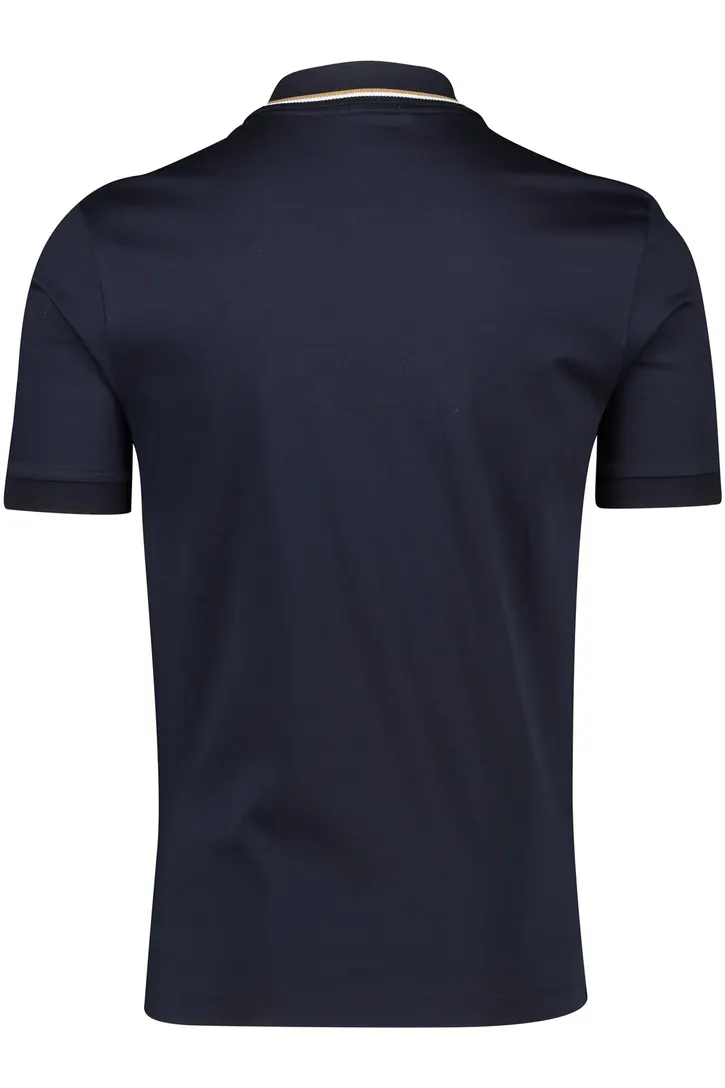 katoenen Boss Black Penrose polo effen donkerblauw slim fit