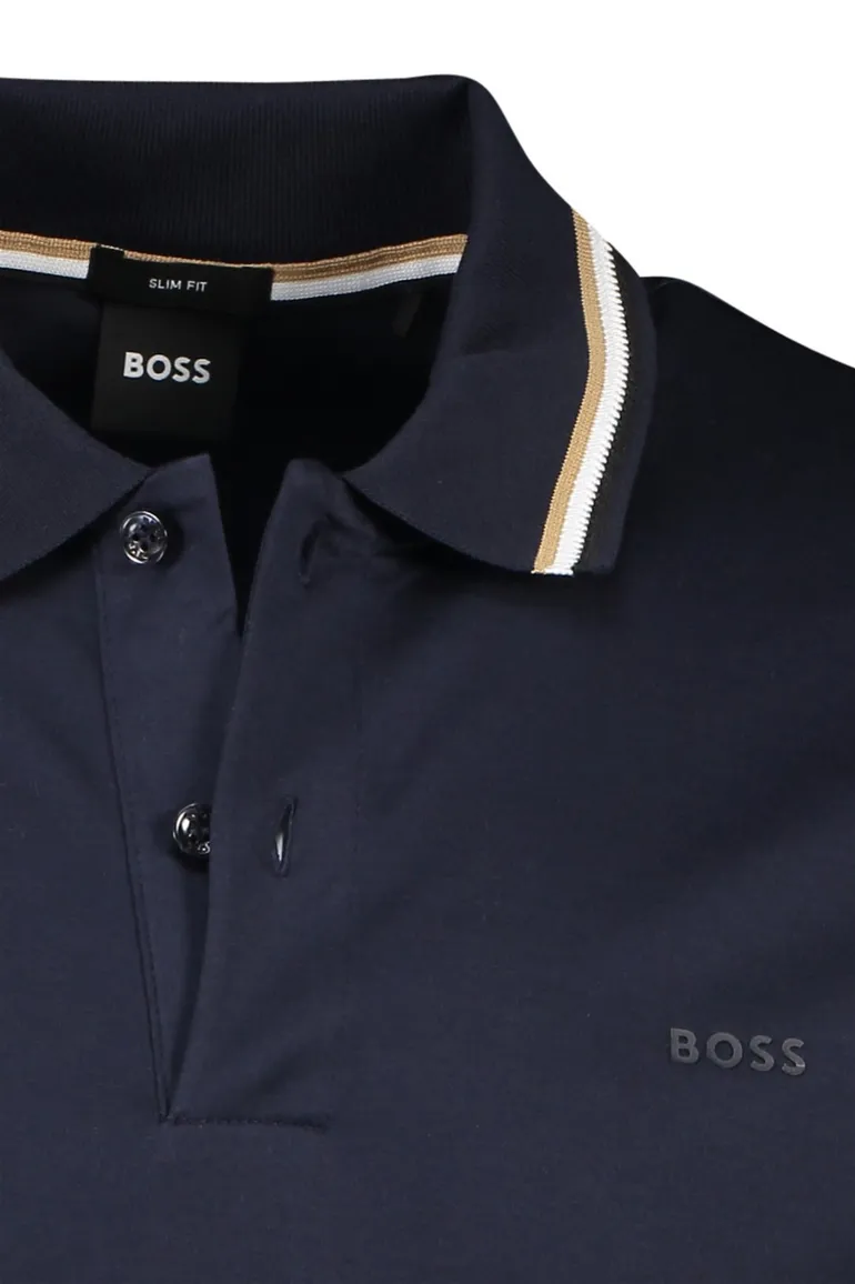 Boss Black Penrose polo effen donkerblauw slim fit