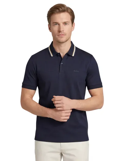 Hugo Boss Boss Black polo donkerblauw slim fit