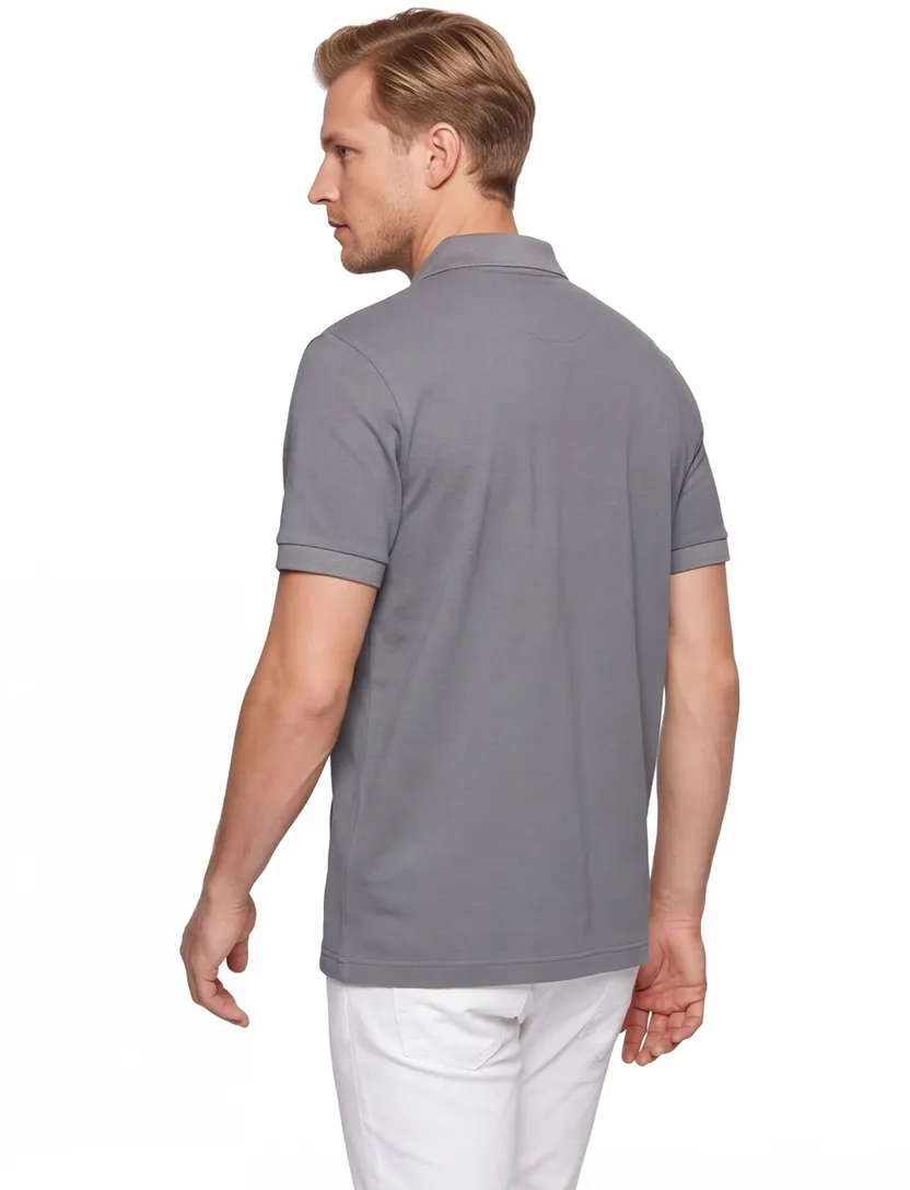 BOSS Passenger poloshirt antraciet piqué