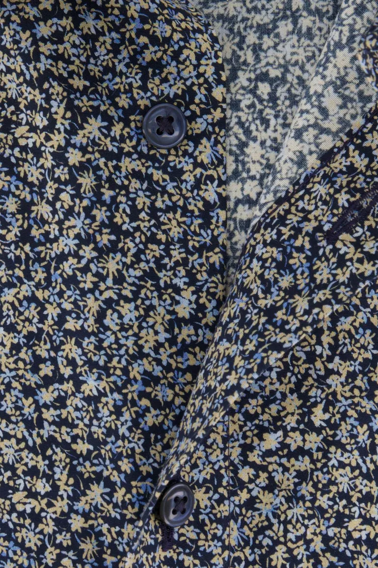 Olymp overhemd donkerblauw geprint