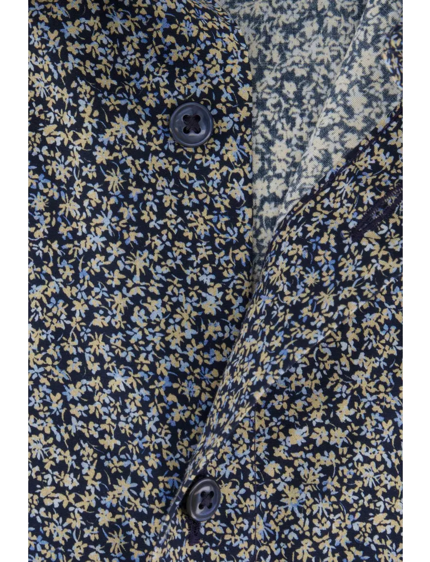 Olymp overhemd donkerblauw geprint