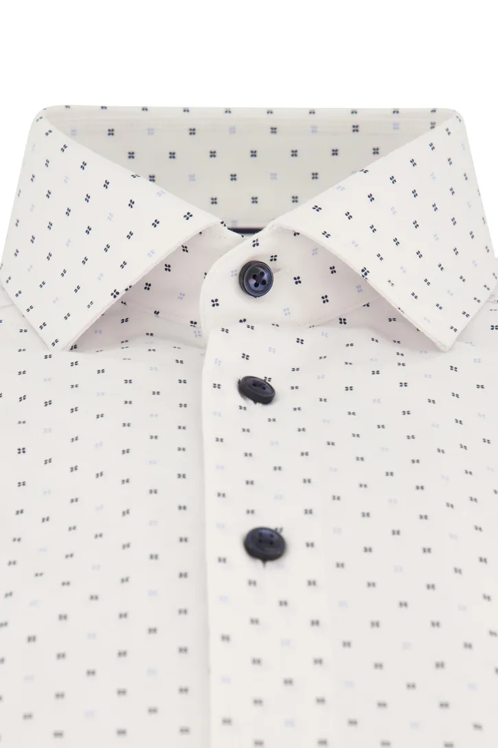 Olymp Modern Fit overhemd wit geprint