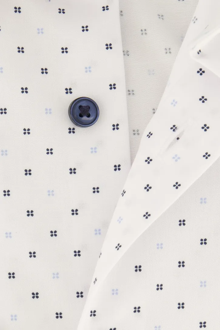 Olymp Modern Fit overhemd wit geprint