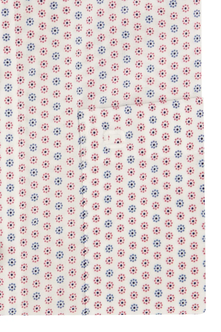 Overhemd Olymp Modern Fit wit roze blauw print