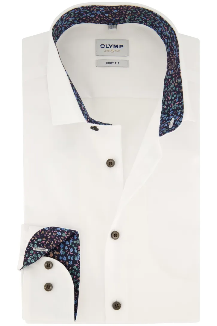 Olymp business overhemd extra slim fit wit effen