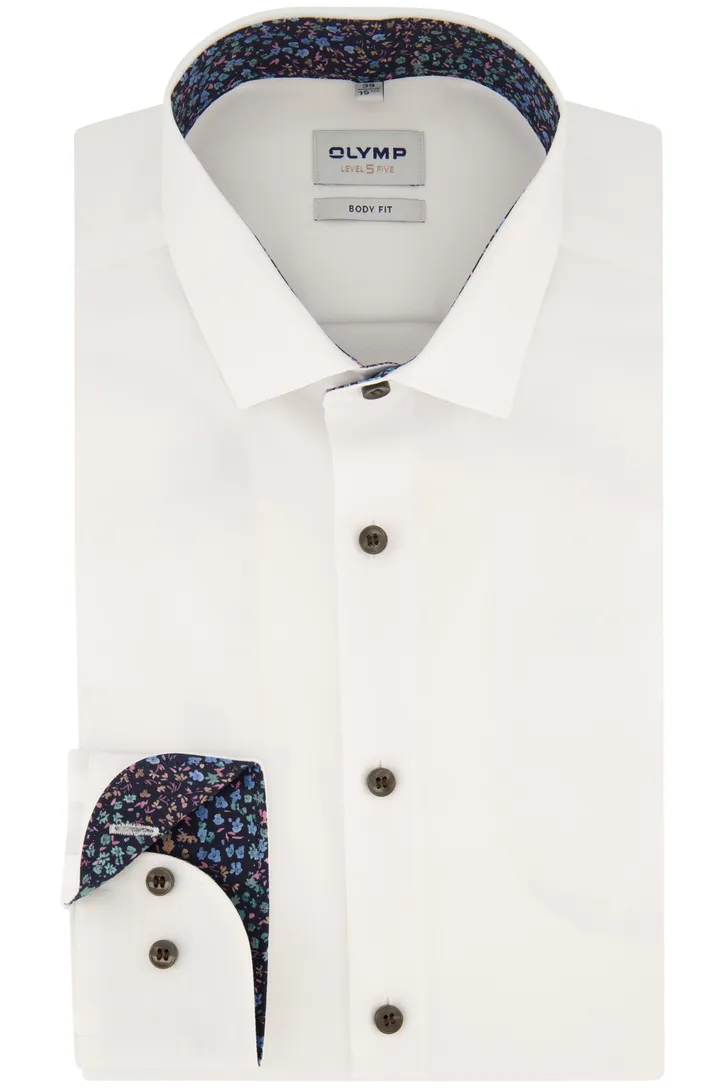 Olymp business overhemd extra slim fit wit effen