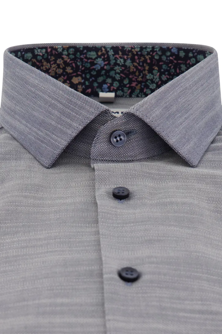 Olymp overhemd Level Five blauw gemêleerd mouwlente 7