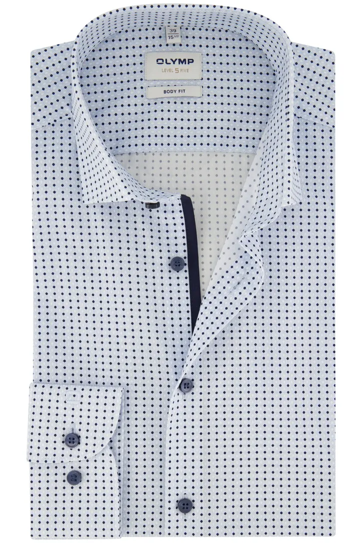 Olymp overhemd lichtblauw print extra slanke fit