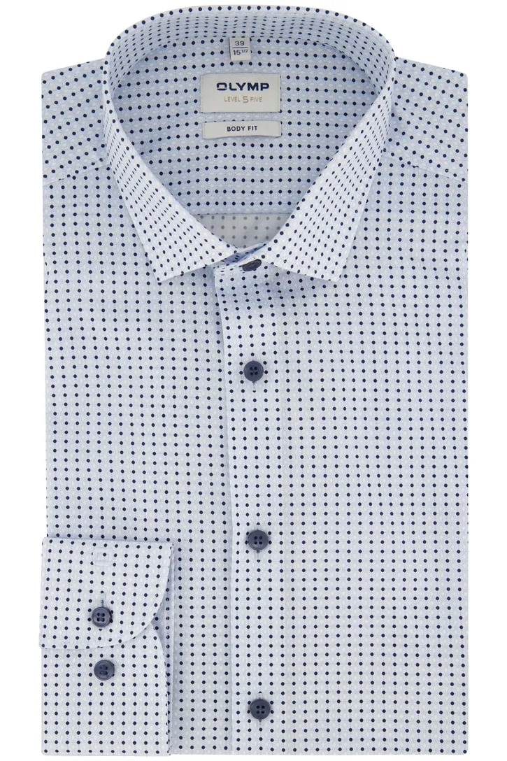 Olymp overhemd lichtblauw print extra slanke fit
