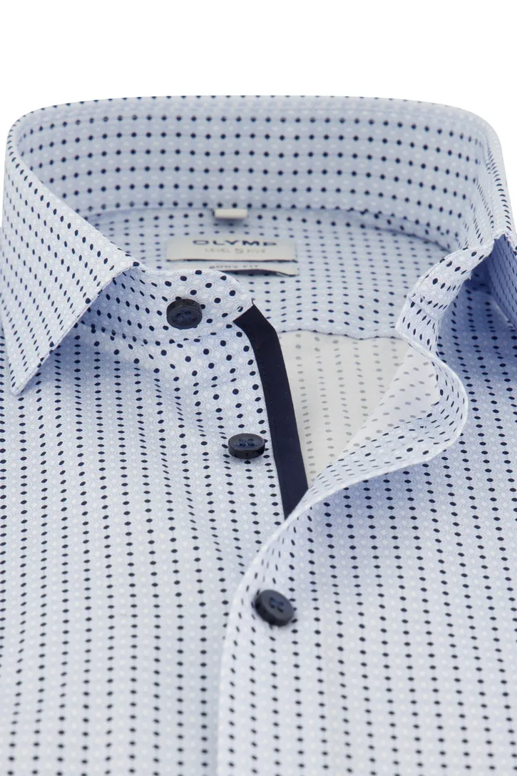 Olymp overhemd lichtblauw print extra slanke fit