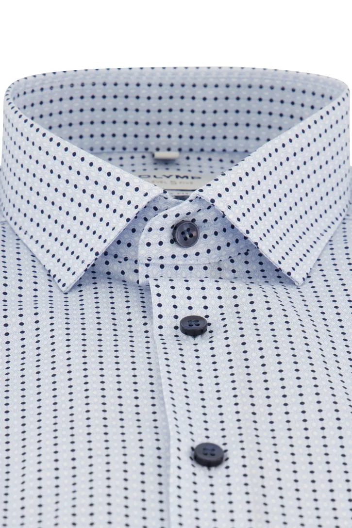 Olymp overhemd lichtblauw print extra slanke fit