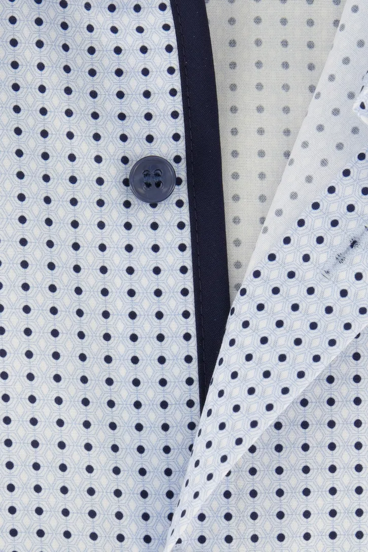 Olymp overhemd lichtblauw print extra slanke fit