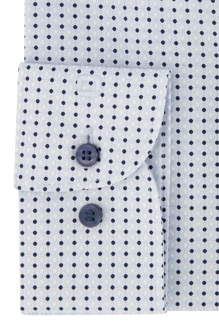 Olymp overhemd lichtblauw print extra slanke fit
