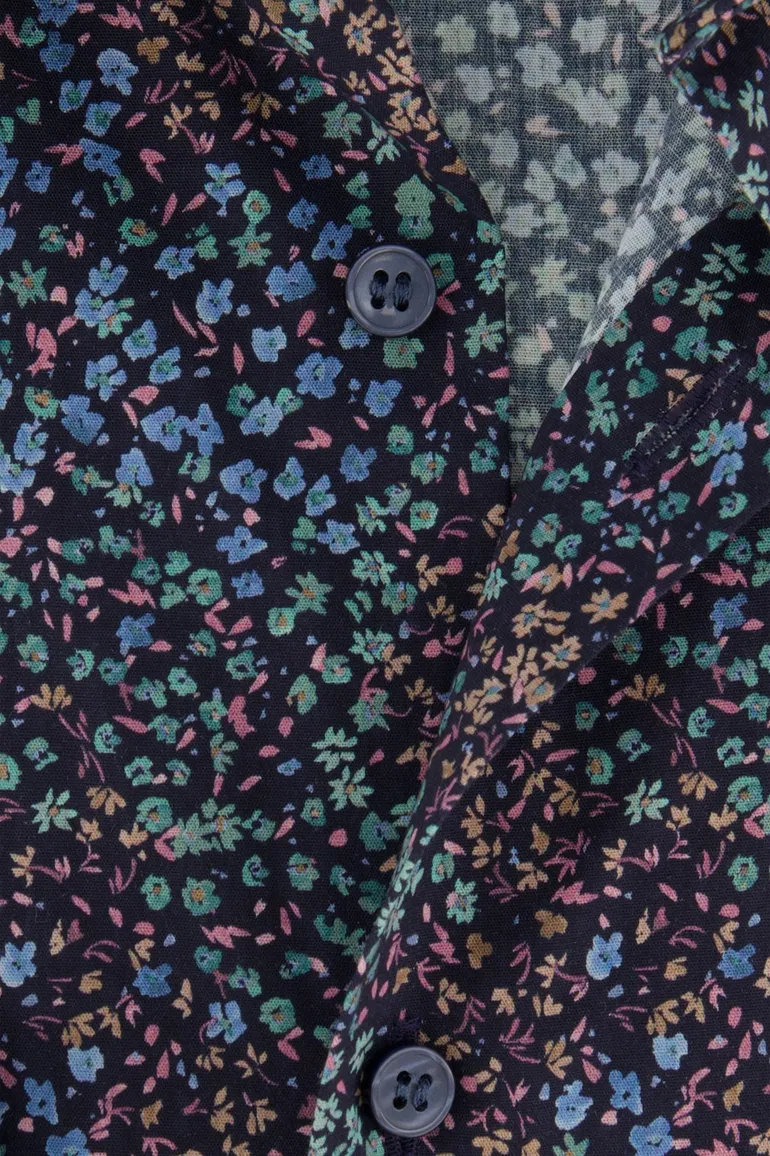 Olymp business overhemd extra slim fit donkerblauw geprint