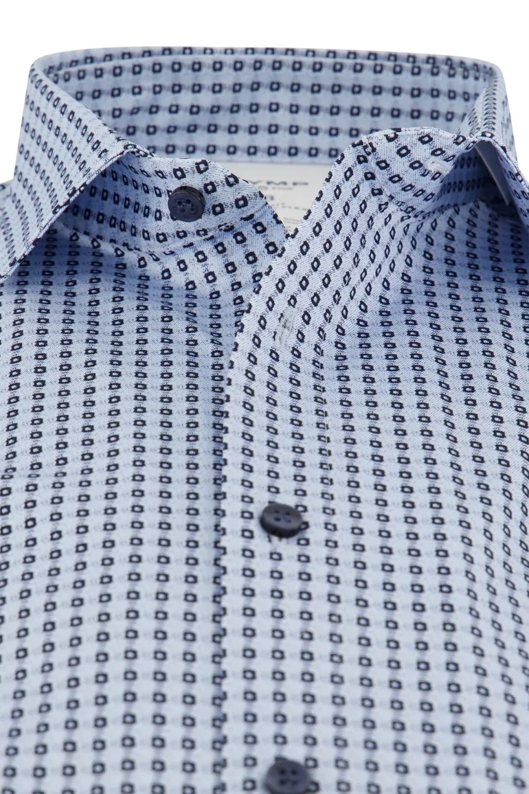 Olymp overhemd blauw geprint