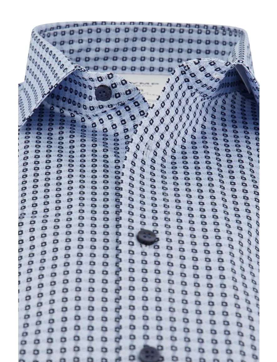 Olymp overhemd blauw geprint