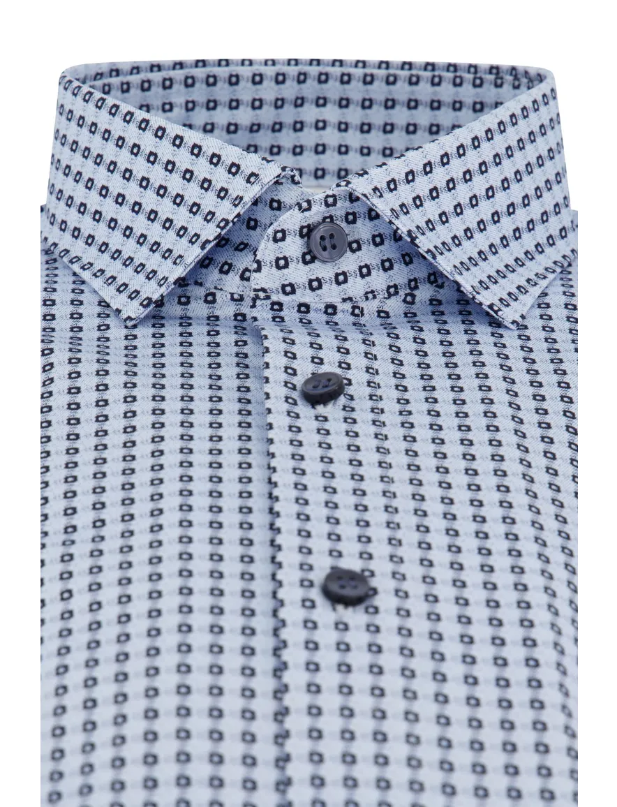 Olymp overhemd blauw geprint