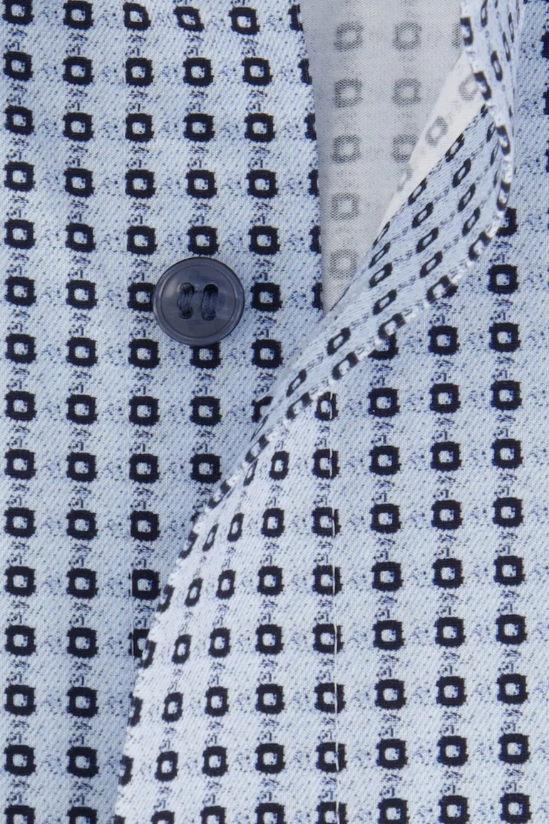 Olymp overhemd blauw geprint