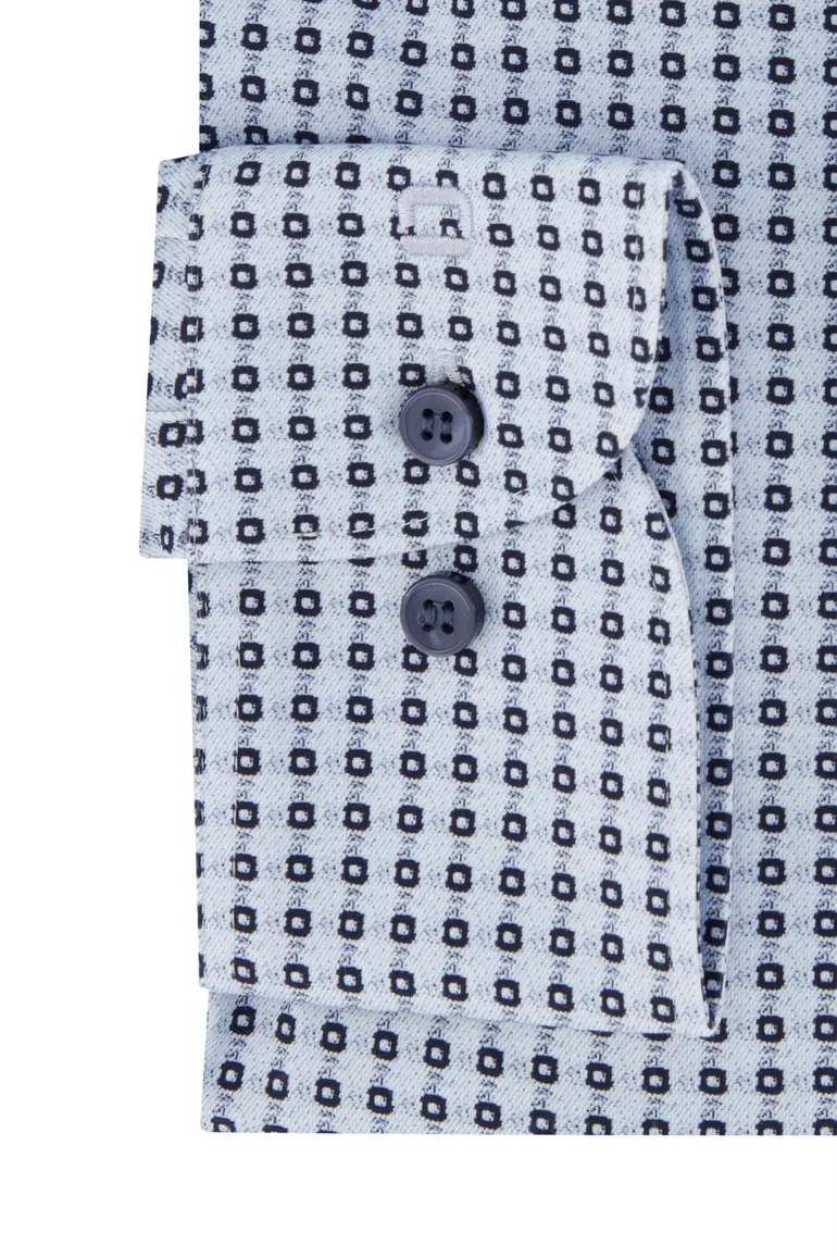 Olymp overhemd blauw geprint