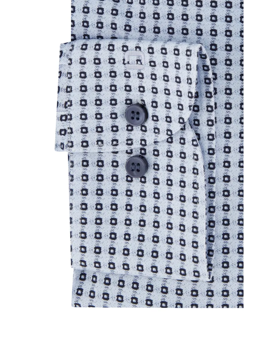 Olymp overhemd blauw geprint