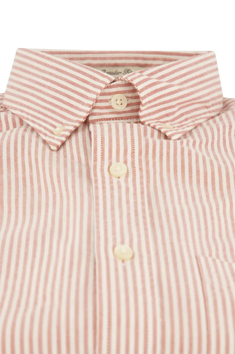 Gant Regular Fit casual overhemd rood wit gestreept Oxford