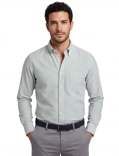 Gant Groen Gant overhemd gestreept Regular Fit