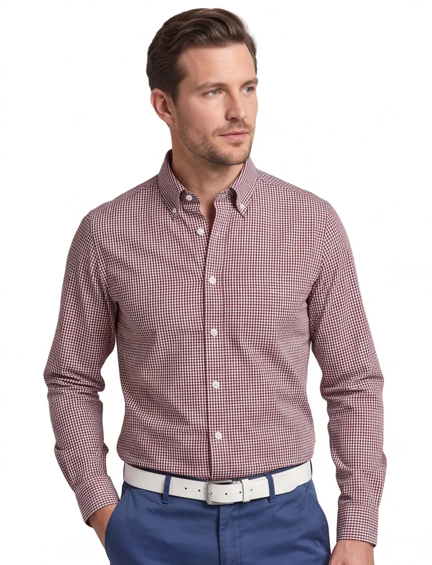 Gant casual overhemd Regular Fit rood blauw geruit