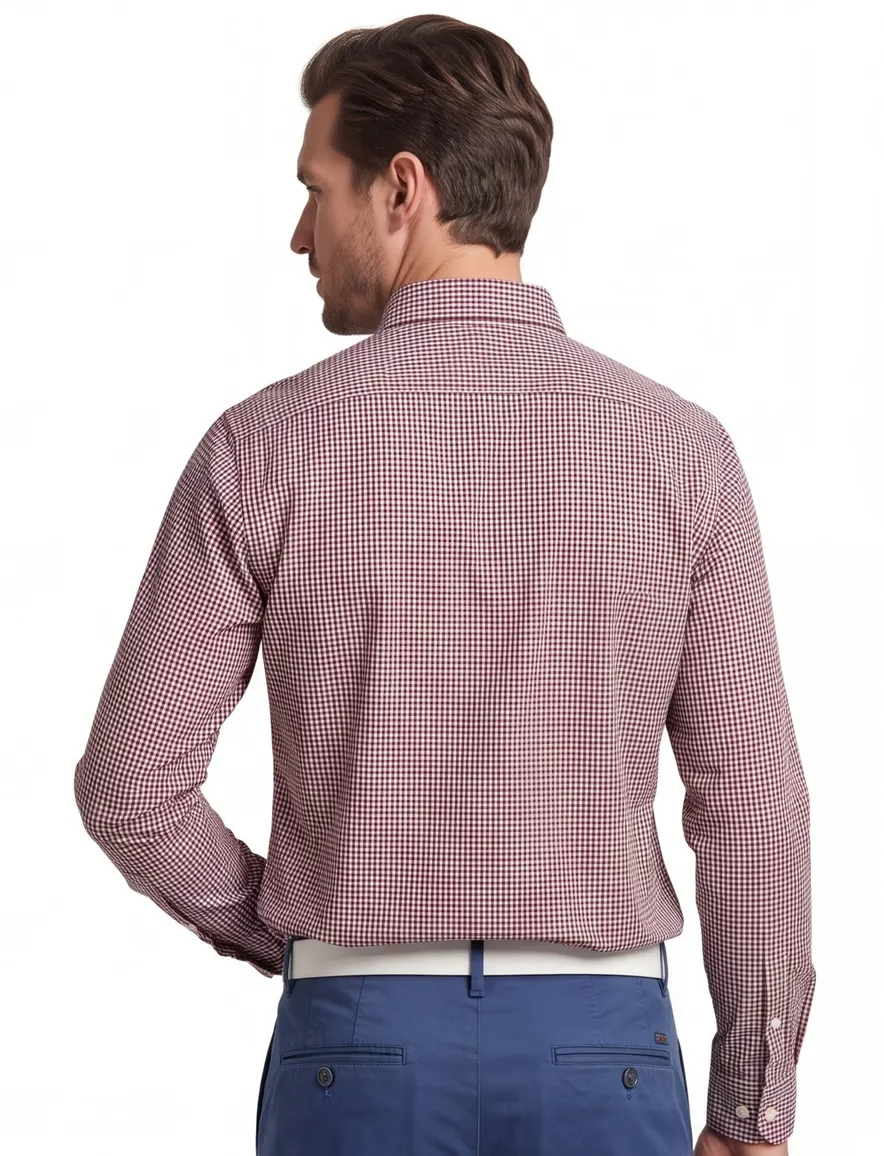 Gant casual overhemd Regular Fit rood blauw geruit