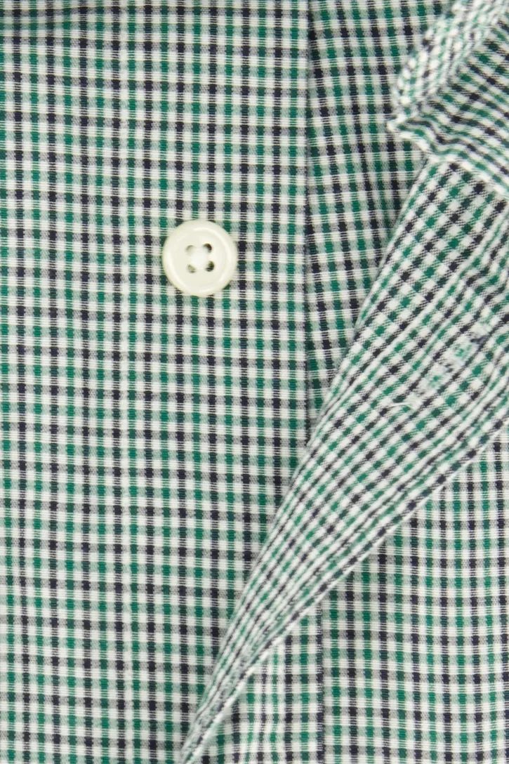 Katoenen Gant overhemd groen geruit Normale Fit