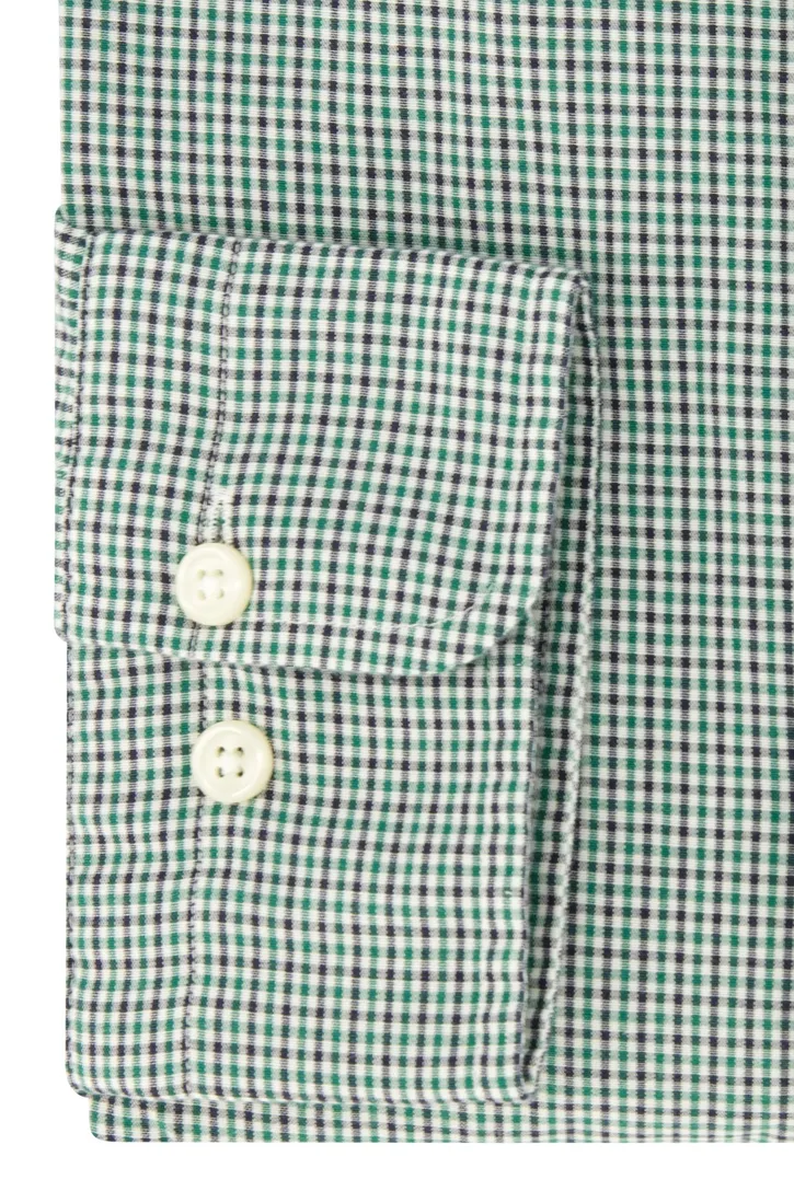 Katoenen Gant overhemd groen geruit Normale Fit