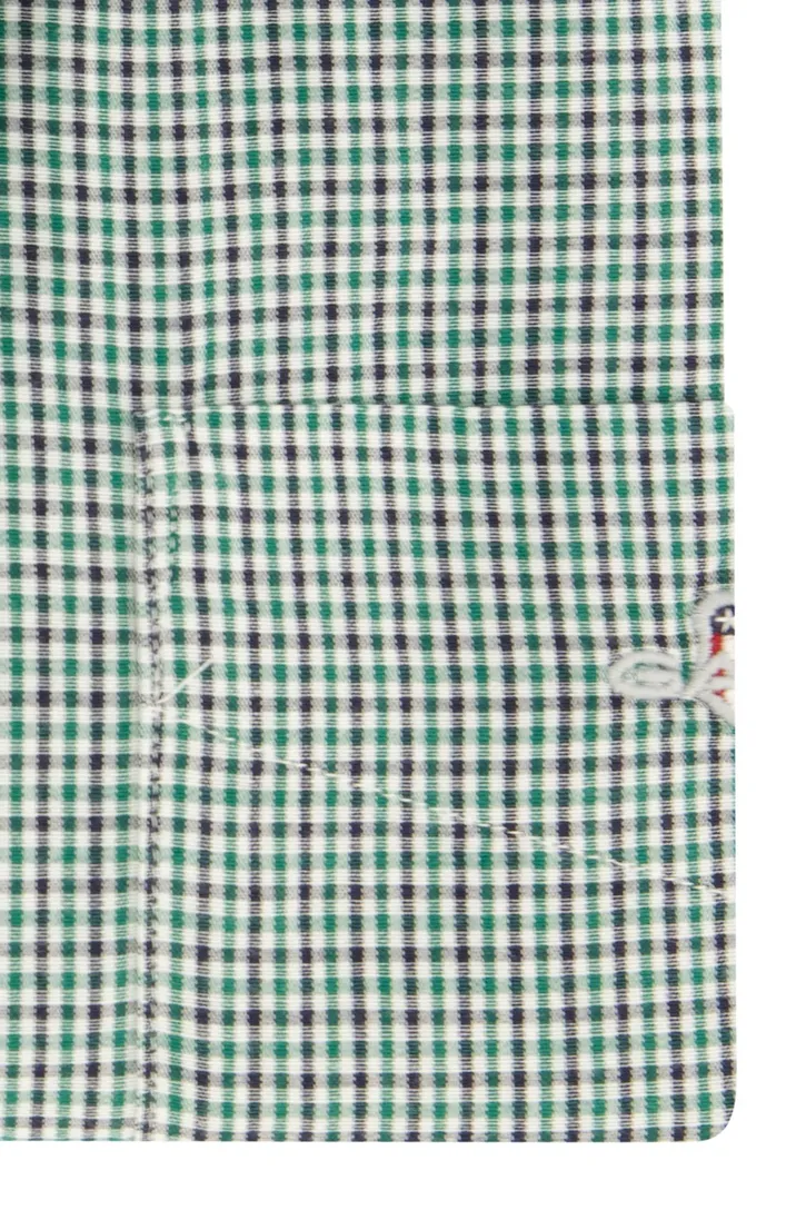 Katoenen Gant overhemd groen geruit Normale Fit