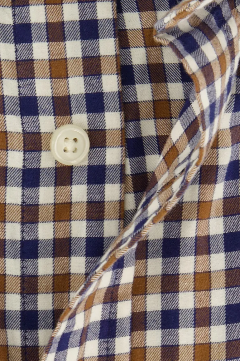 Gant overhemd bruin geruit button-down
