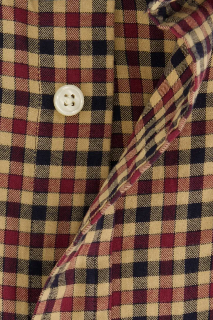 Gant overhemd bruin/rood geruit button-down