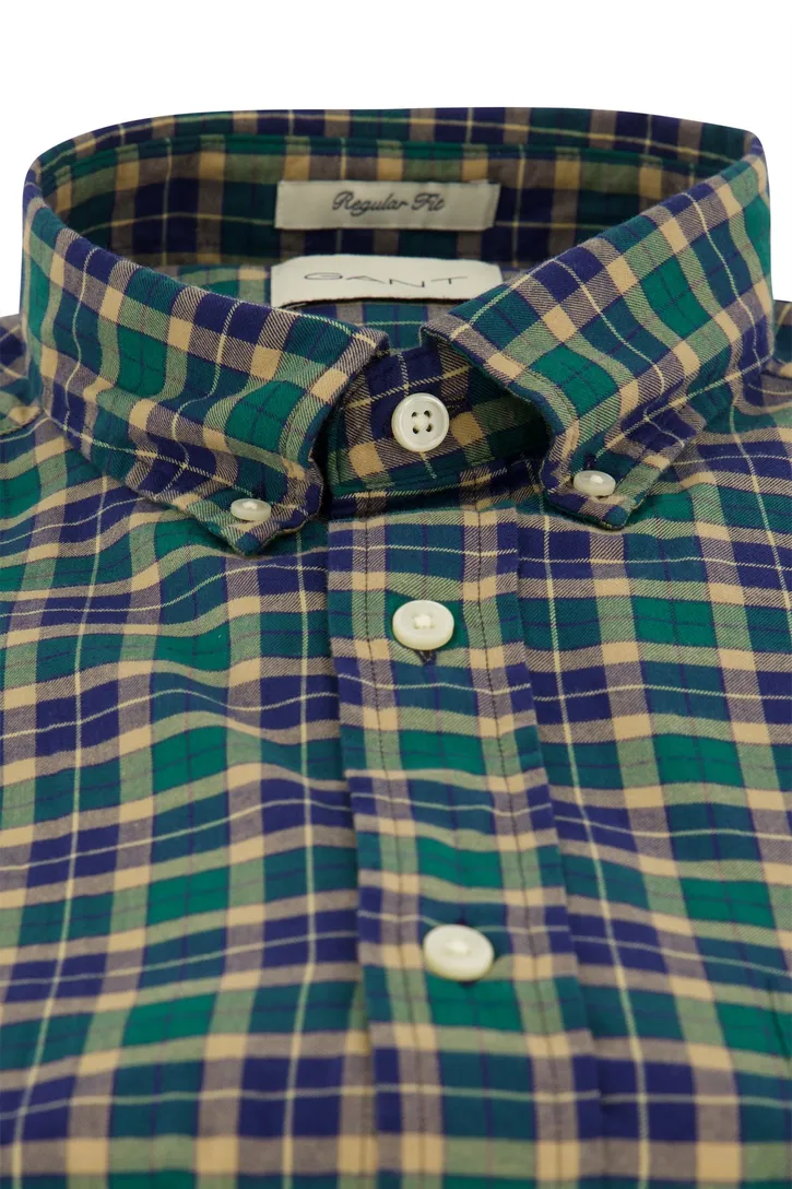 Gant overhemd groen/blauw geruit button-down